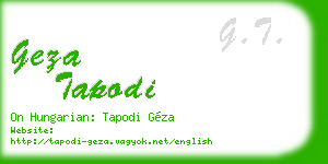 geza tapodi business card